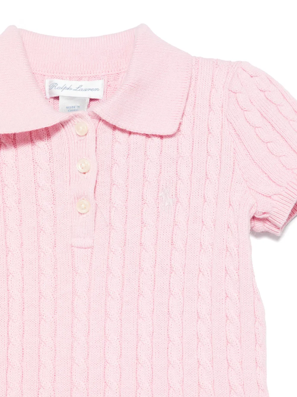 POLO RALPH LAUREN KIDS Kabelgebreide jurk Roze