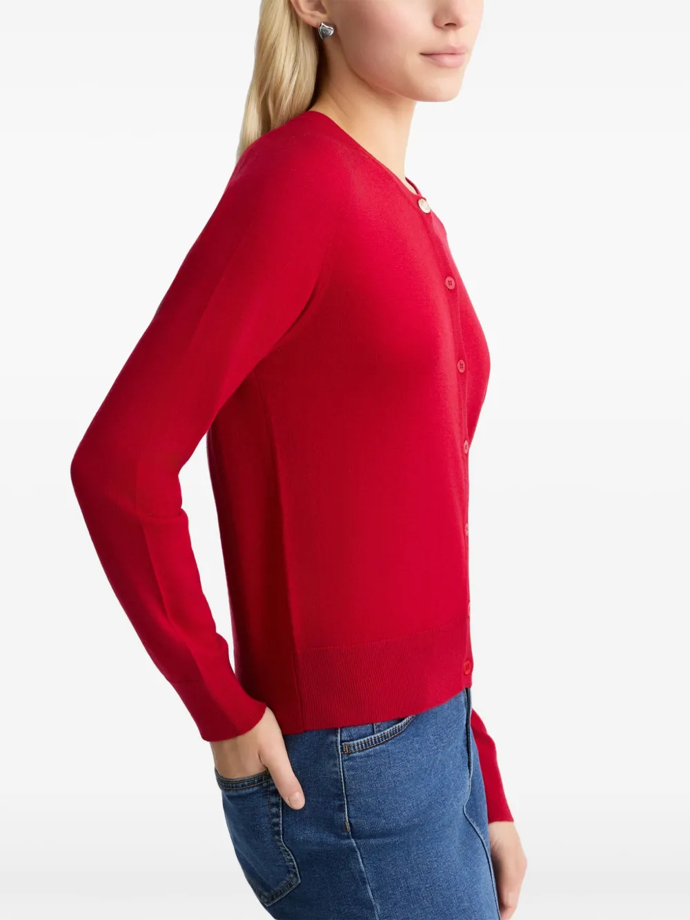 Shop Liu •jo Button-down Cardigan In Rot