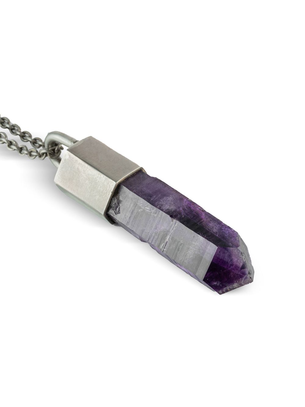 Parts of Four sterling silver Talisman amethyst necklace - Zilver