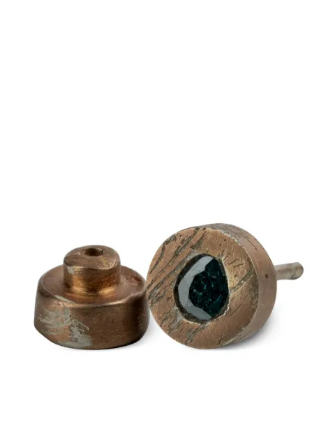 Parts of Four Orecchino a bottone in argento sterling placcato oro rosa 18 carati con diamanti