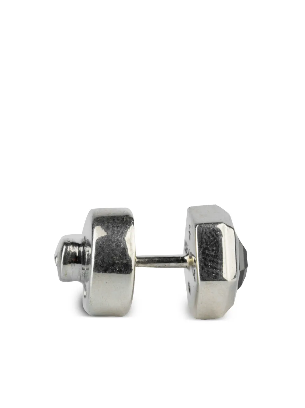 PARTS OF FOUR STERLING SILVER BLACK DIAMOND EARRING 