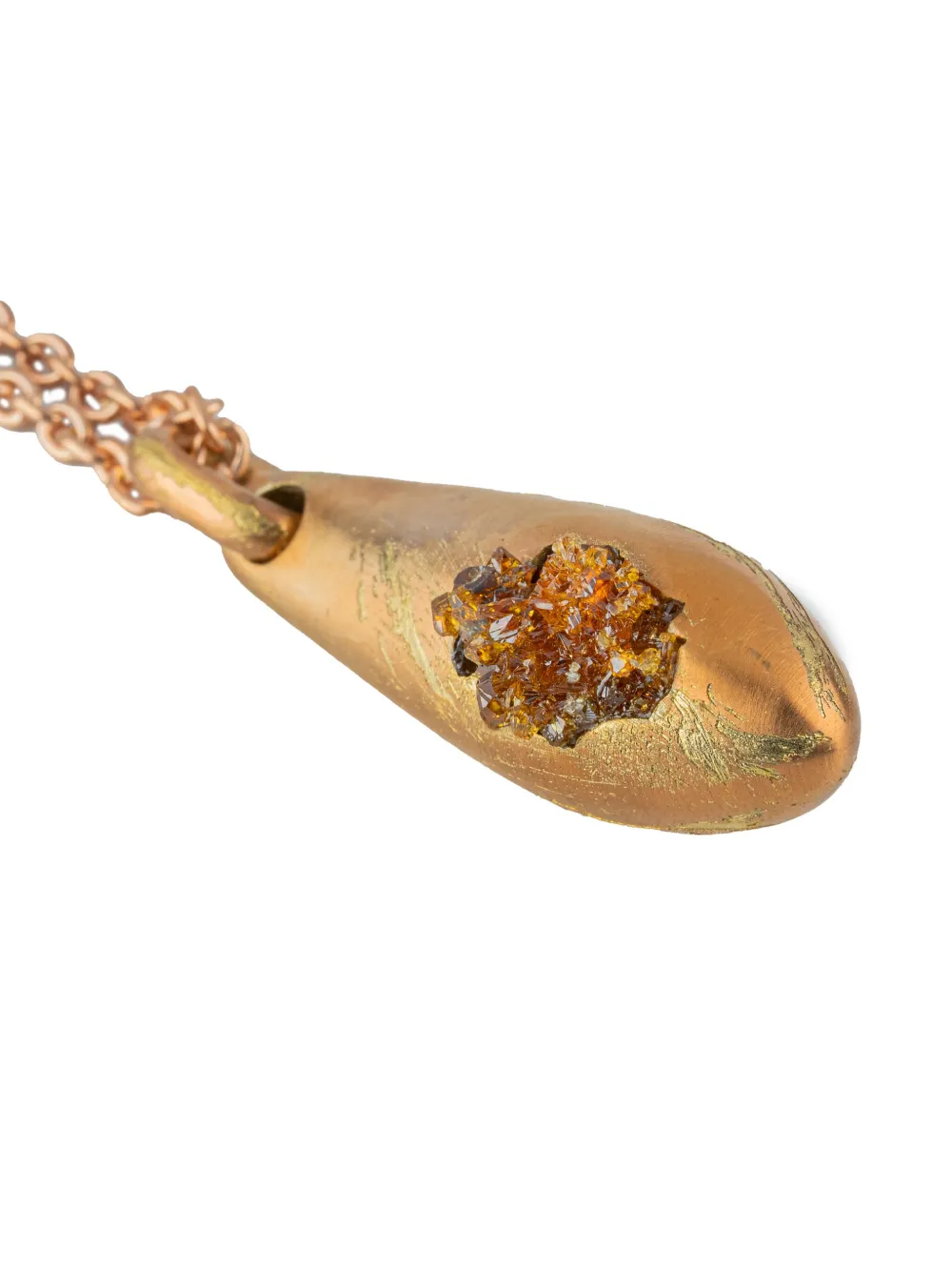 Parts of Four 18kt roségouden vergulde Chrysalis halsketting met sterling zilver