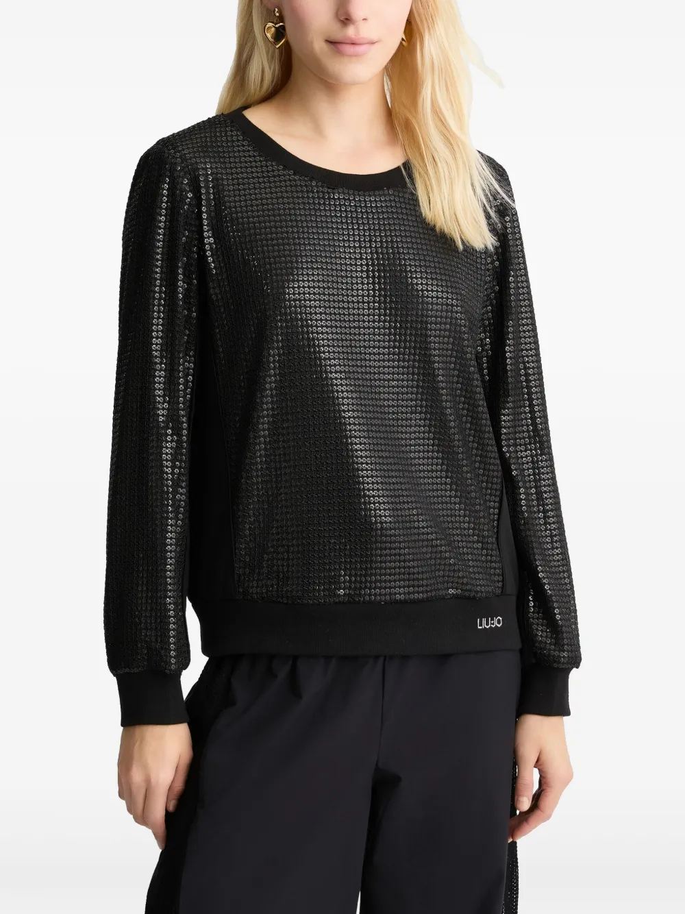 LIU •JO SEQUIN-EMBELLISHED SWEATSHIRT