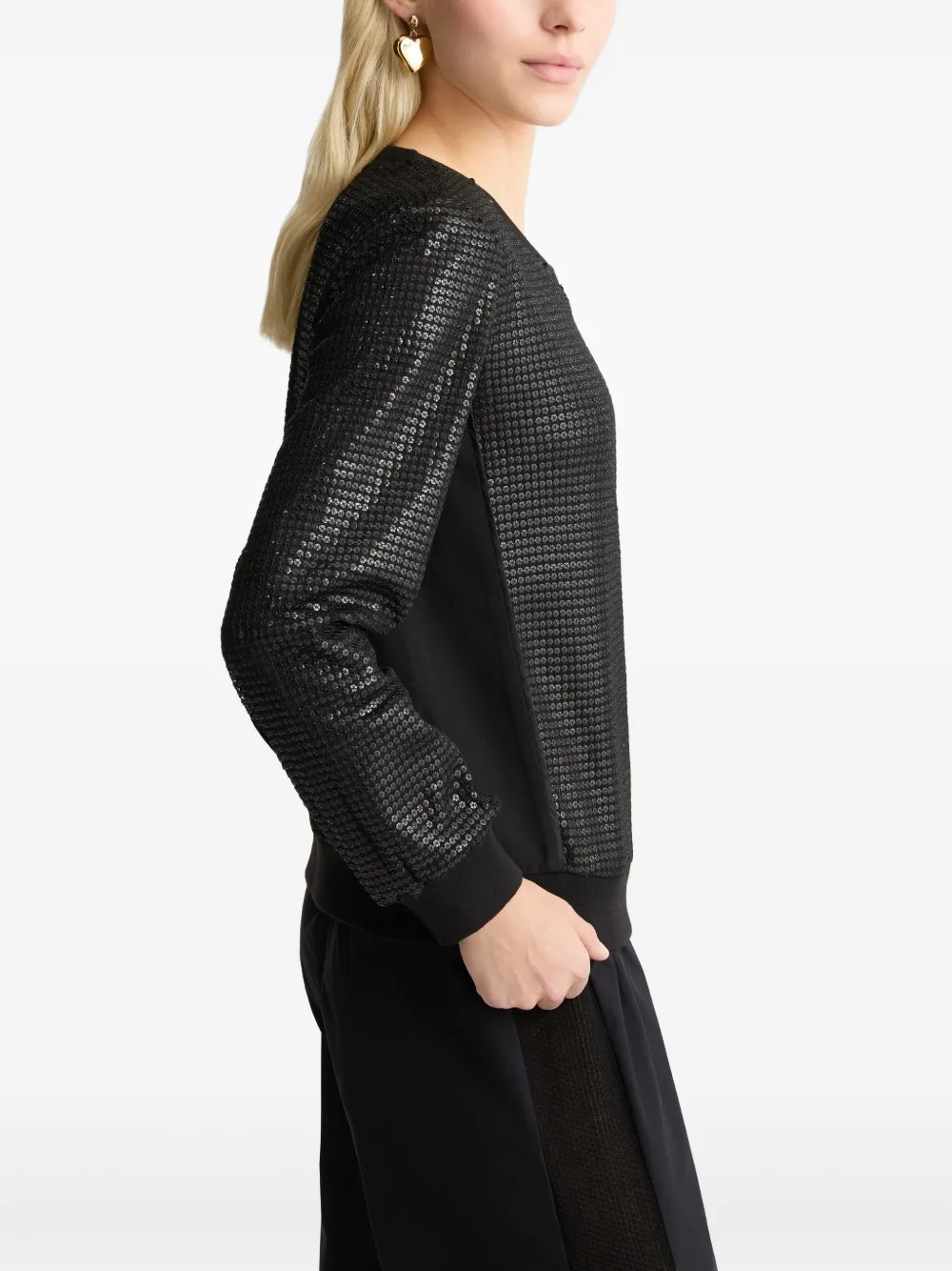 LIU •JO SEQUIN-EMBELLISHED SWEATSHIRT