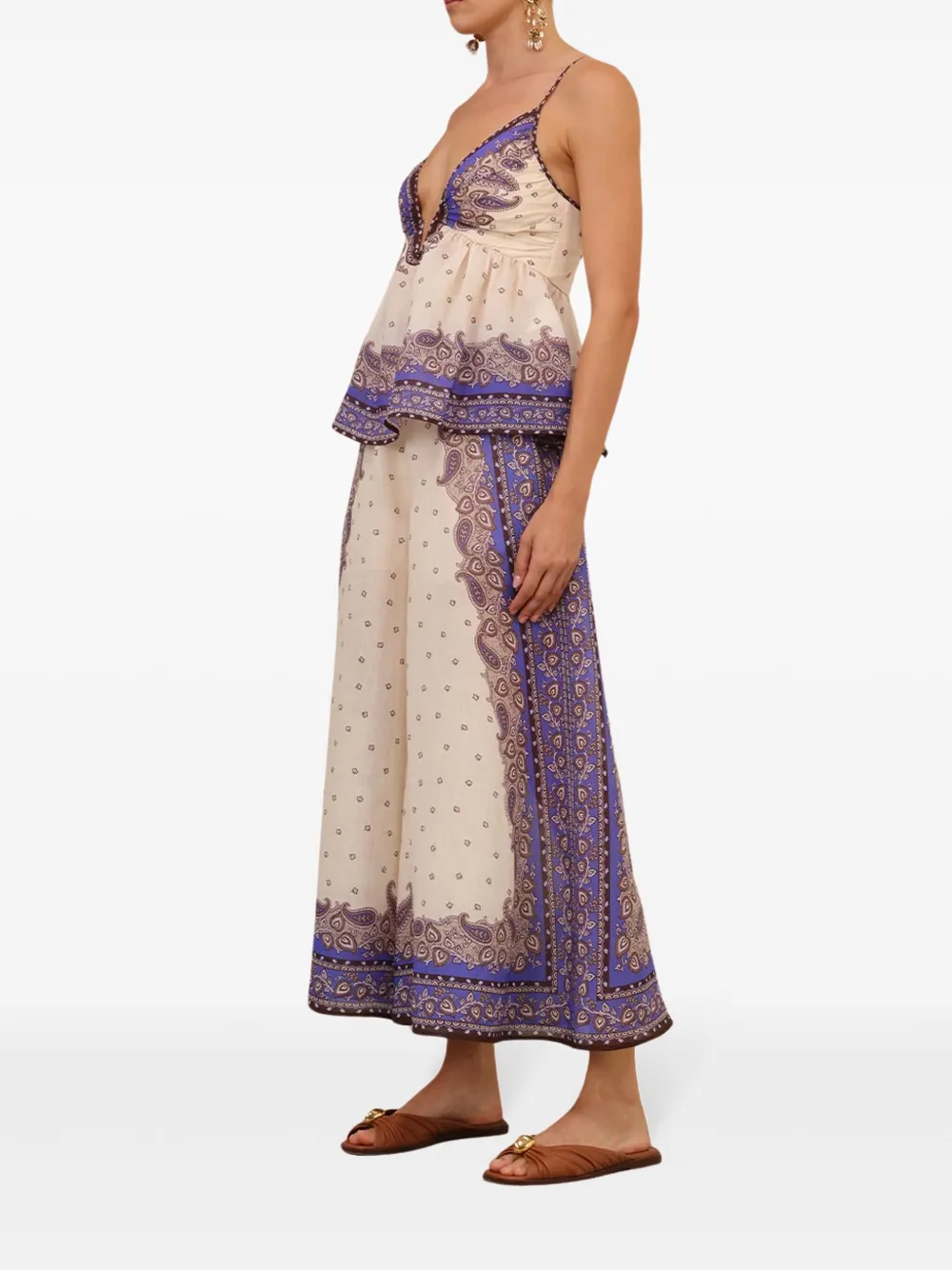 Shop Zimmermann Maxine Trousers In Neutrals