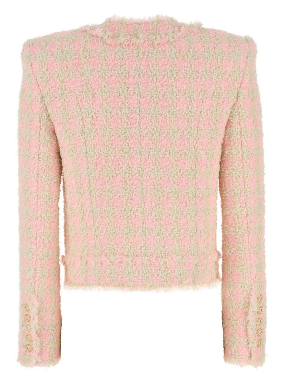 Balmain embroidered bouclé blazer - Roze