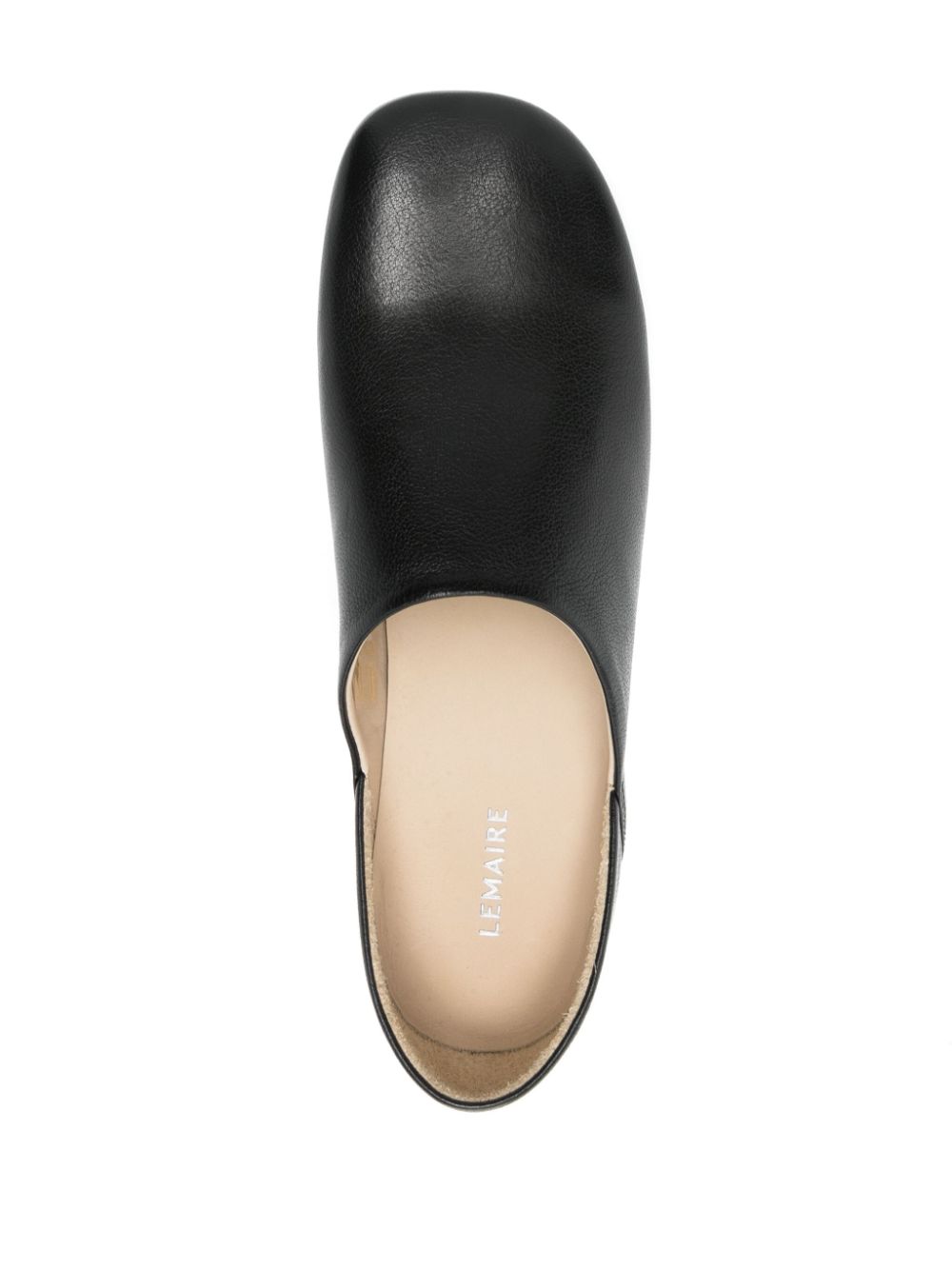 LEMAIRE leather slippers Black