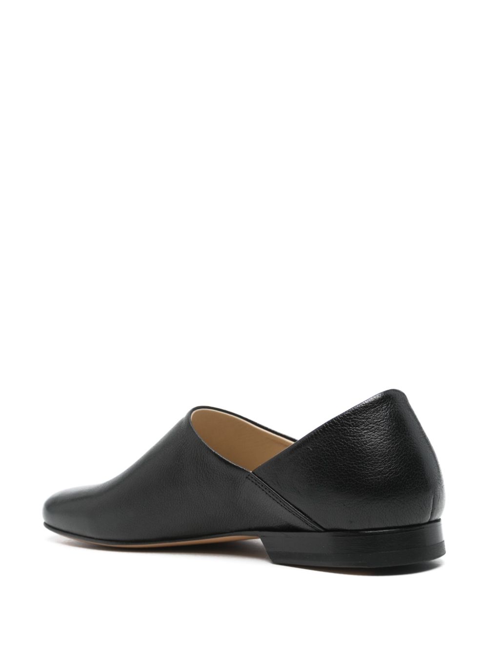 LEMAIRE leather slippers Black