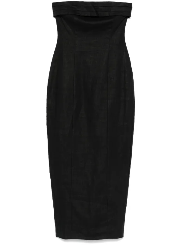 Faithfull The Brand Fleuri Midi Dress | Black | FARFETCH