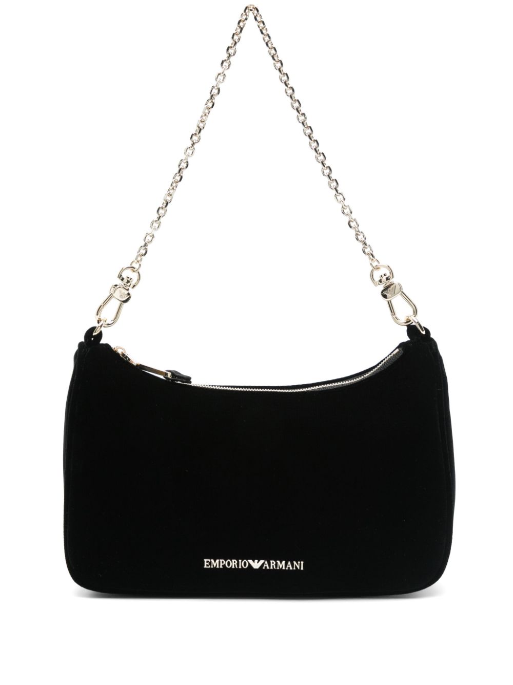 Emporio Armani velvet tote bag - Black