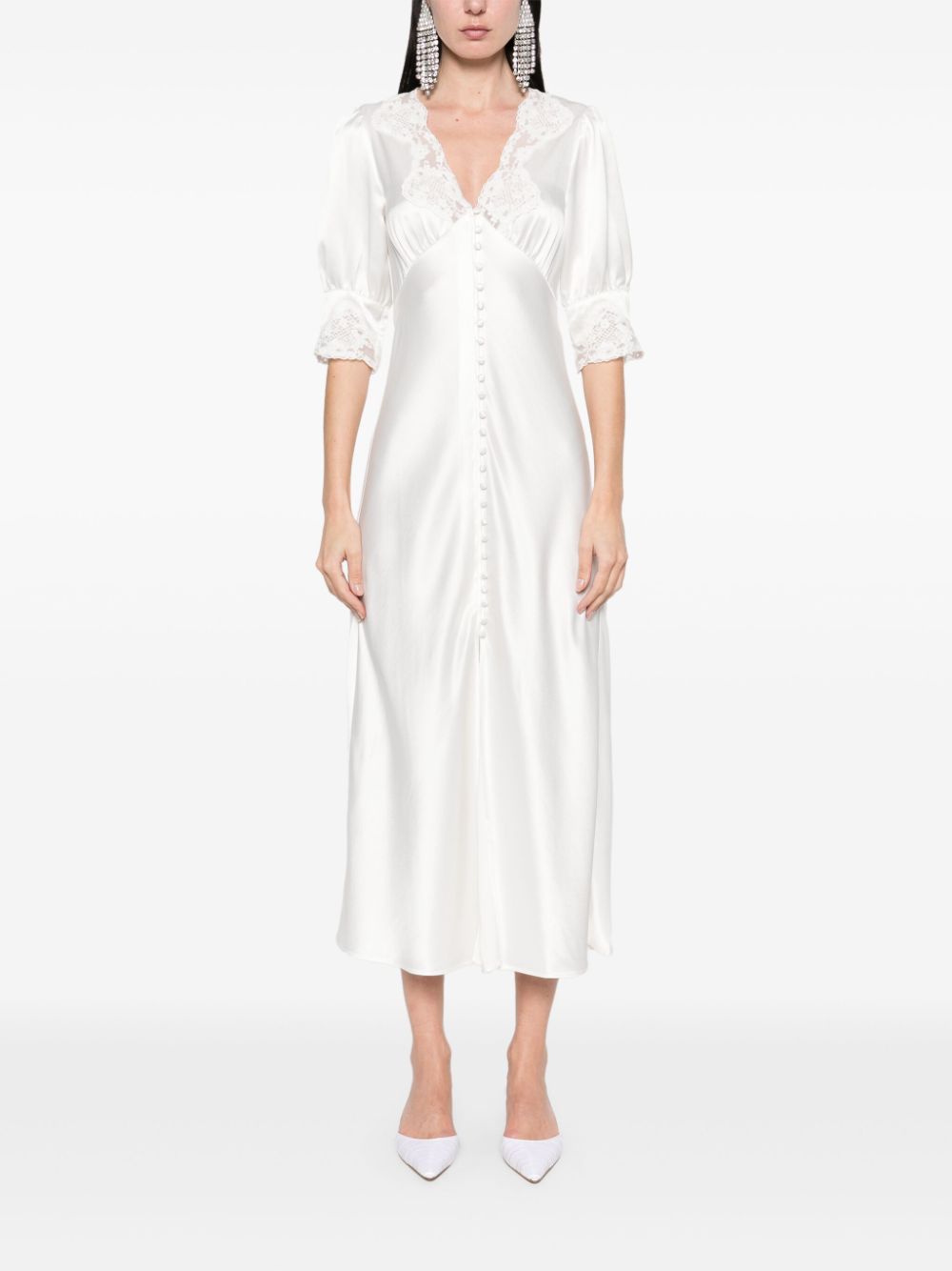 Rixo Simone midi dress - Wit