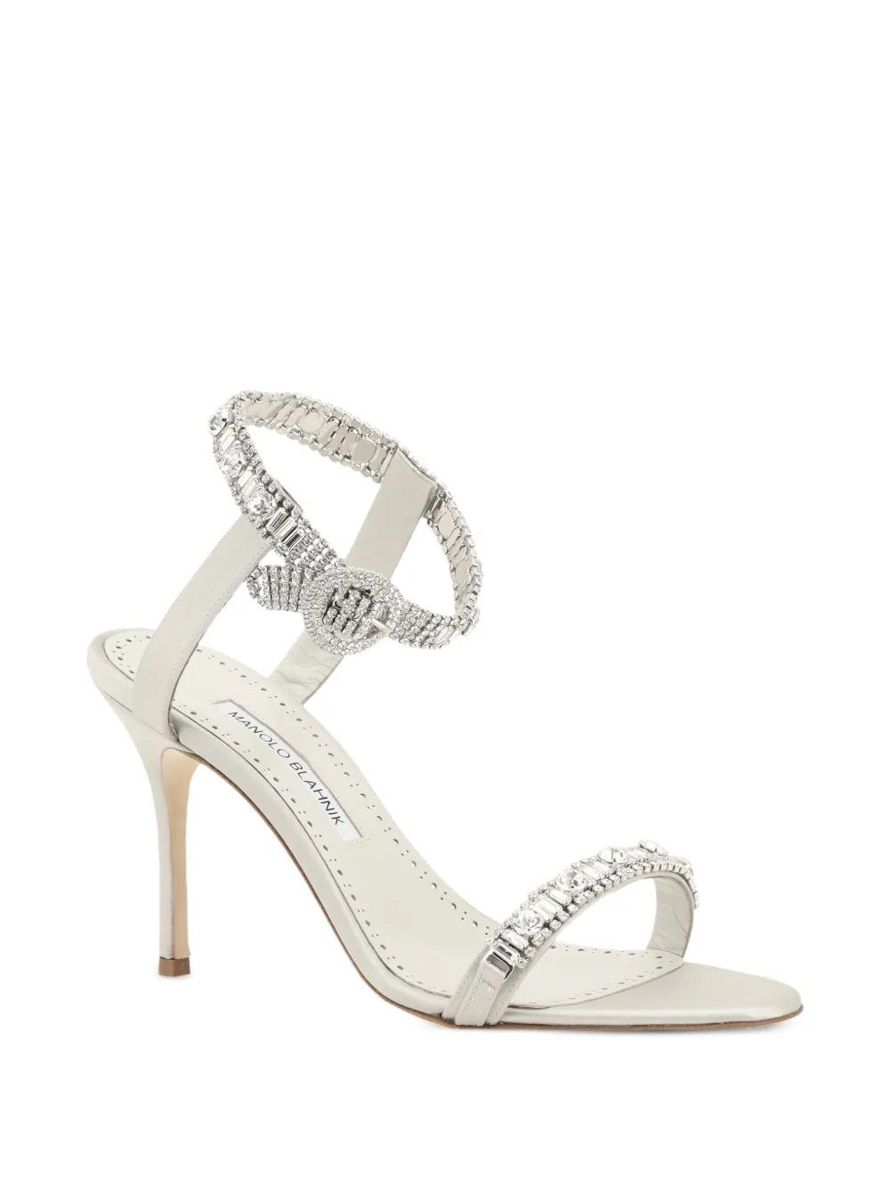 Manolo Blahnik 90 mm Asasan sandalen - Wit