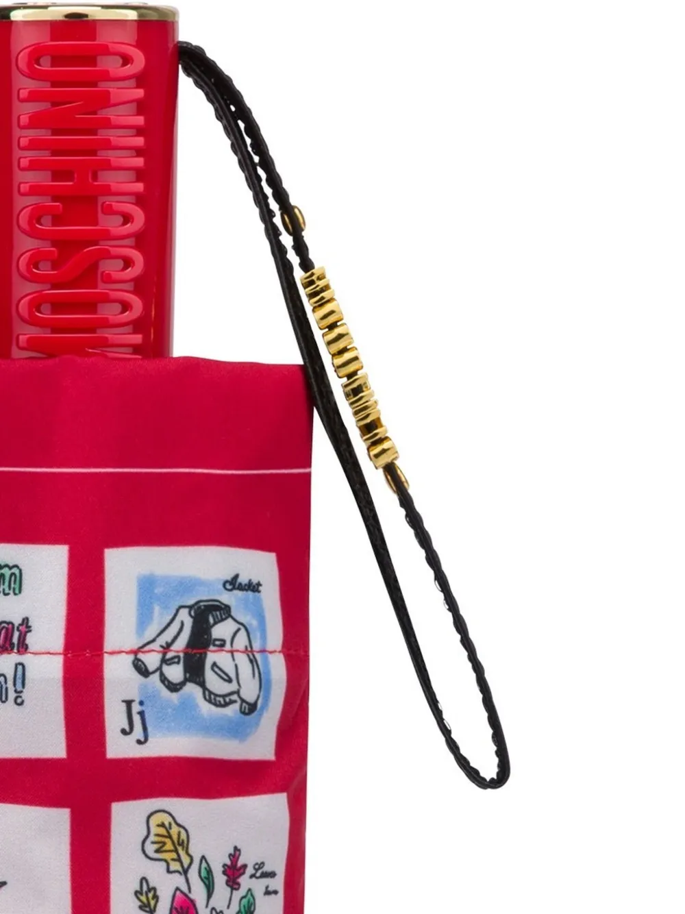 Moschino Paraplu met alfabetprint Rood