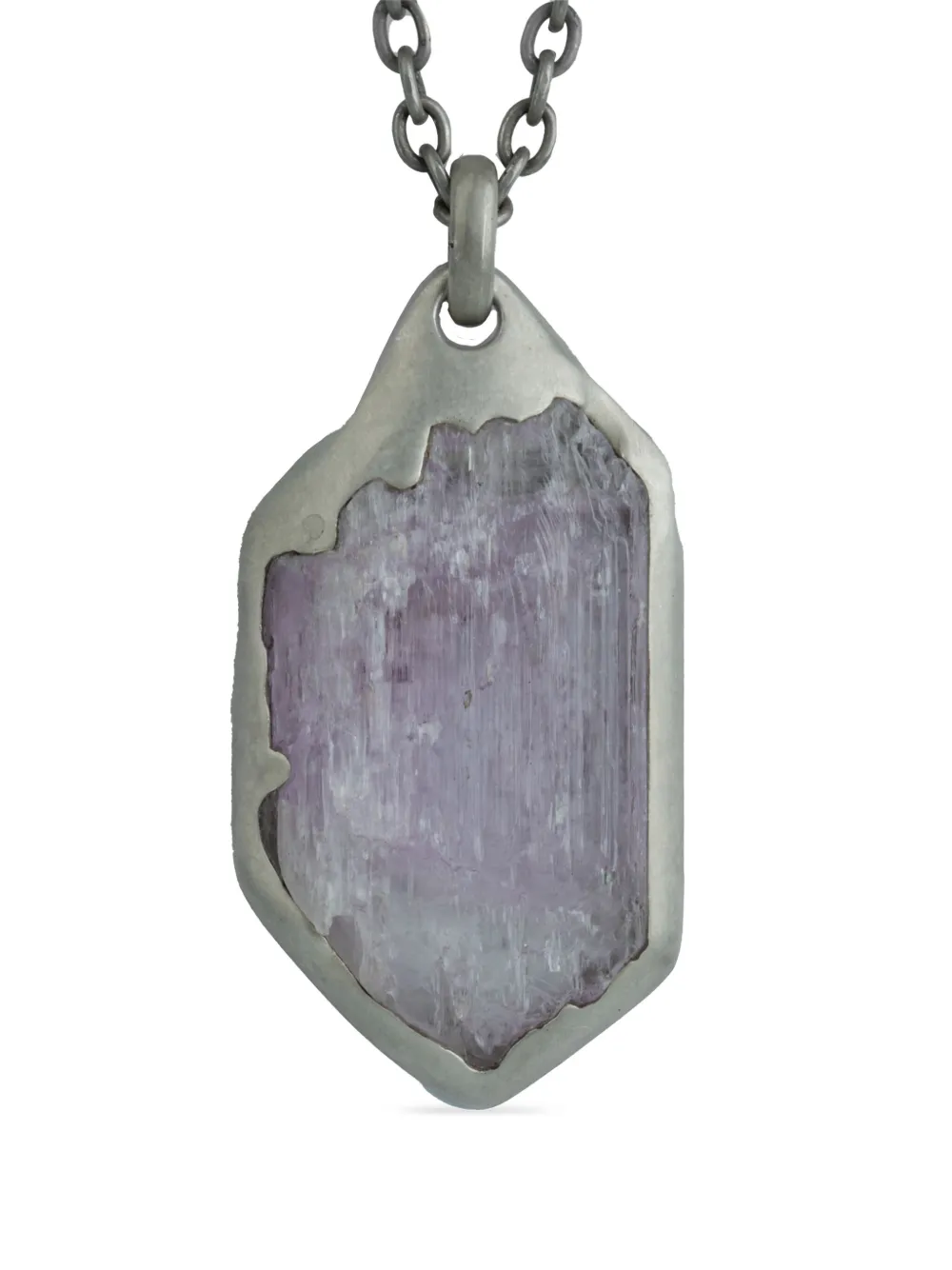 sterling silver Halos kunzite necklace