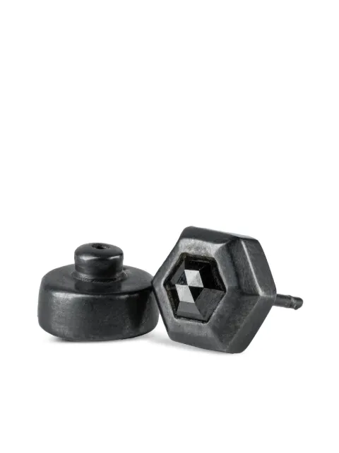 Parts of Four sterling silver black diamond earring