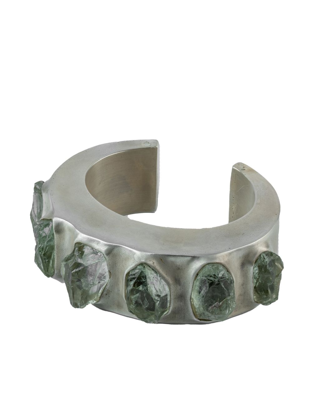 Parts of Four silver-plated Crescent green amethyst bracelet - Grijs