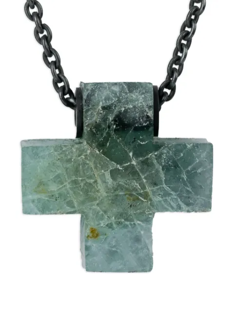 Parts of Four collar en plata de ley con aguamarina con diseño de signo más