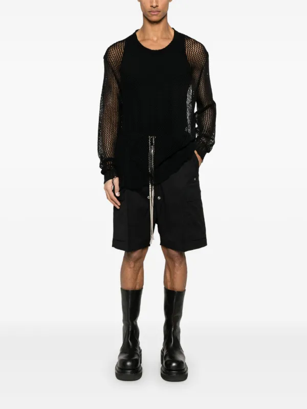 大人気! RICK OWENS Cargobela ショートパンツ コットン混紡 大人気新品 Rick JP FARFETCH | ブラック | ショートパンツ