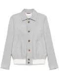 Brunello Cucinelli mélange-effect bomber jacket - Grey