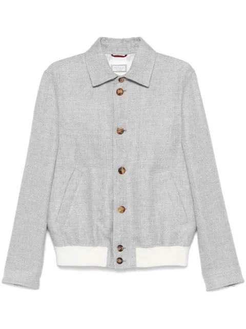 Brunello Cucinelli chamarra bomber con efecto melange
