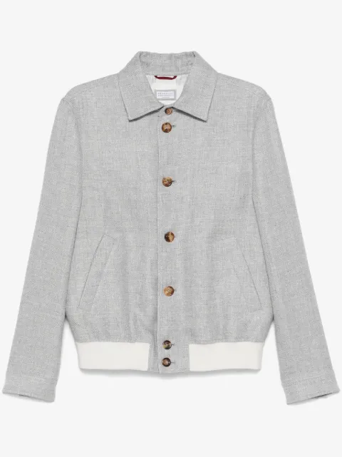 Brunello Cucinelli mélange-effect bomber jacket