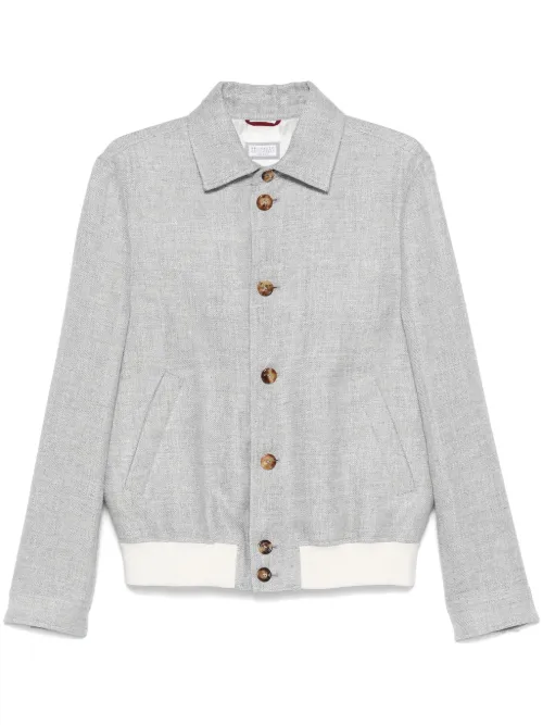 Veste bomber à design chiné - Brunello Cucinelli - Modalova