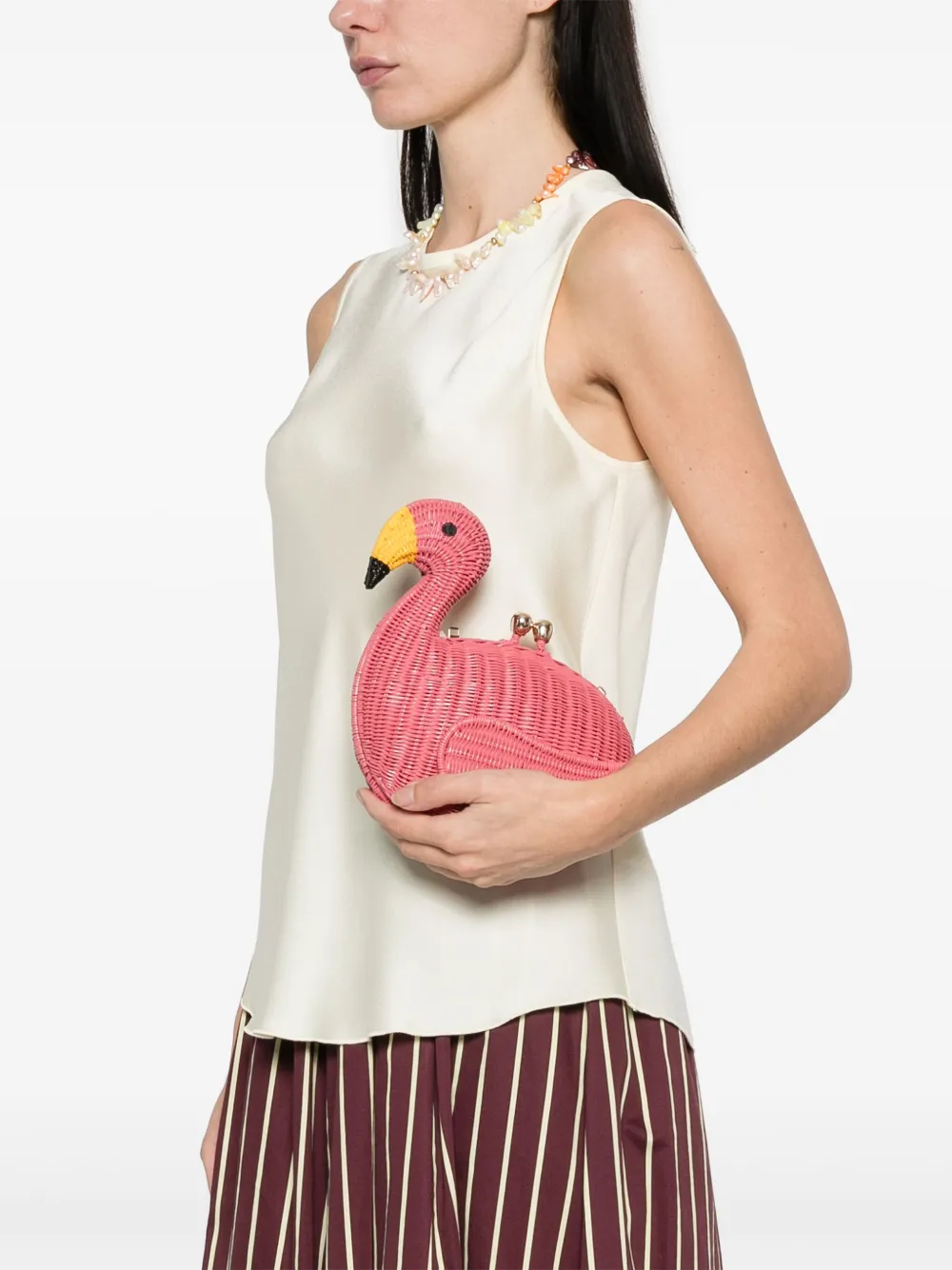 SERPUI Justin Flamingo clutch bag - Roze