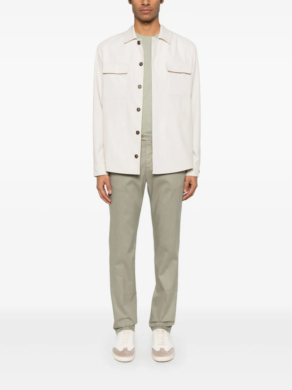 Eleventy cotton shirt jacket - Beige