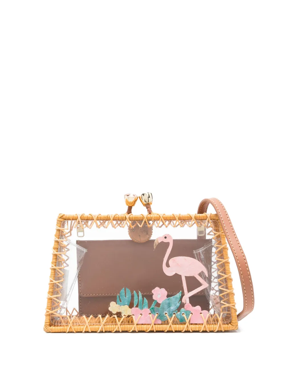 SERPUI Cora Flamingo clutch bag | Neutrals | Image 1