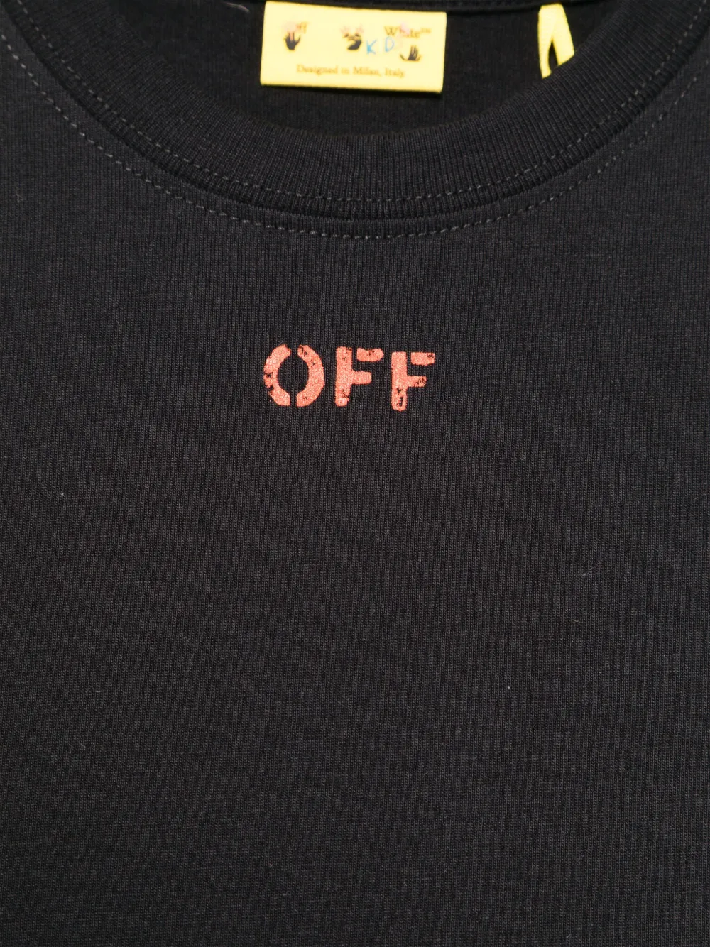 Off-White Kids T-shirt met print Zwart