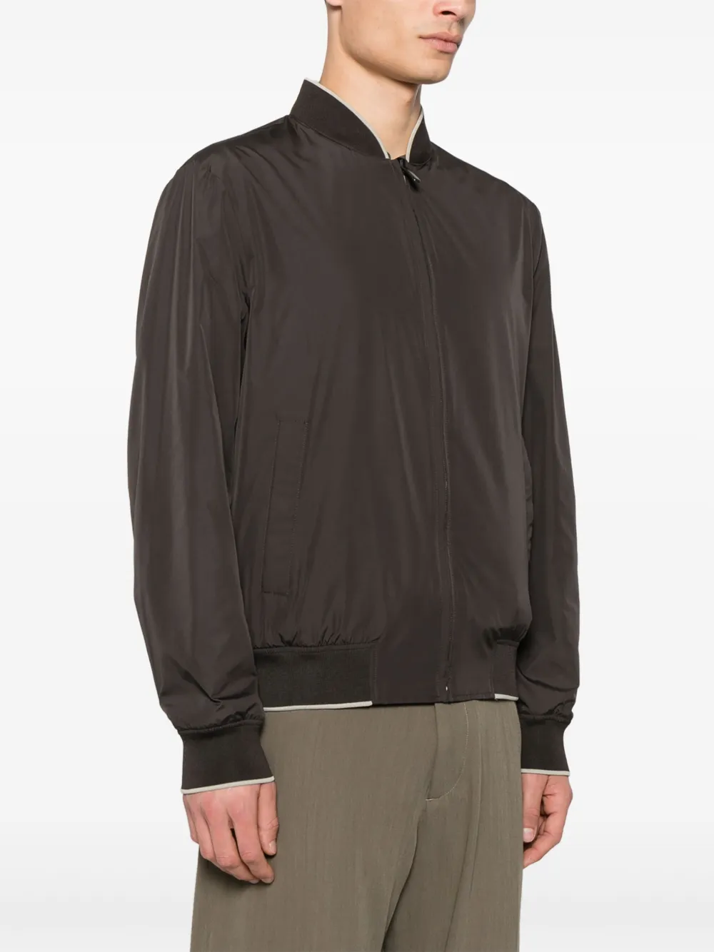Canali Omkeerbaar bomberjack Bruin
