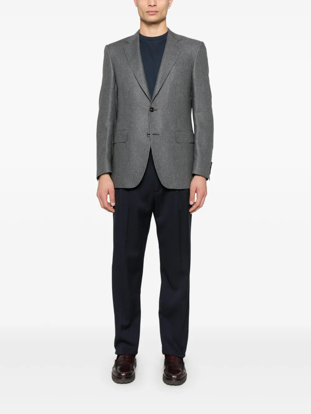Canali Blazer met pied-de-poule print Grijs
