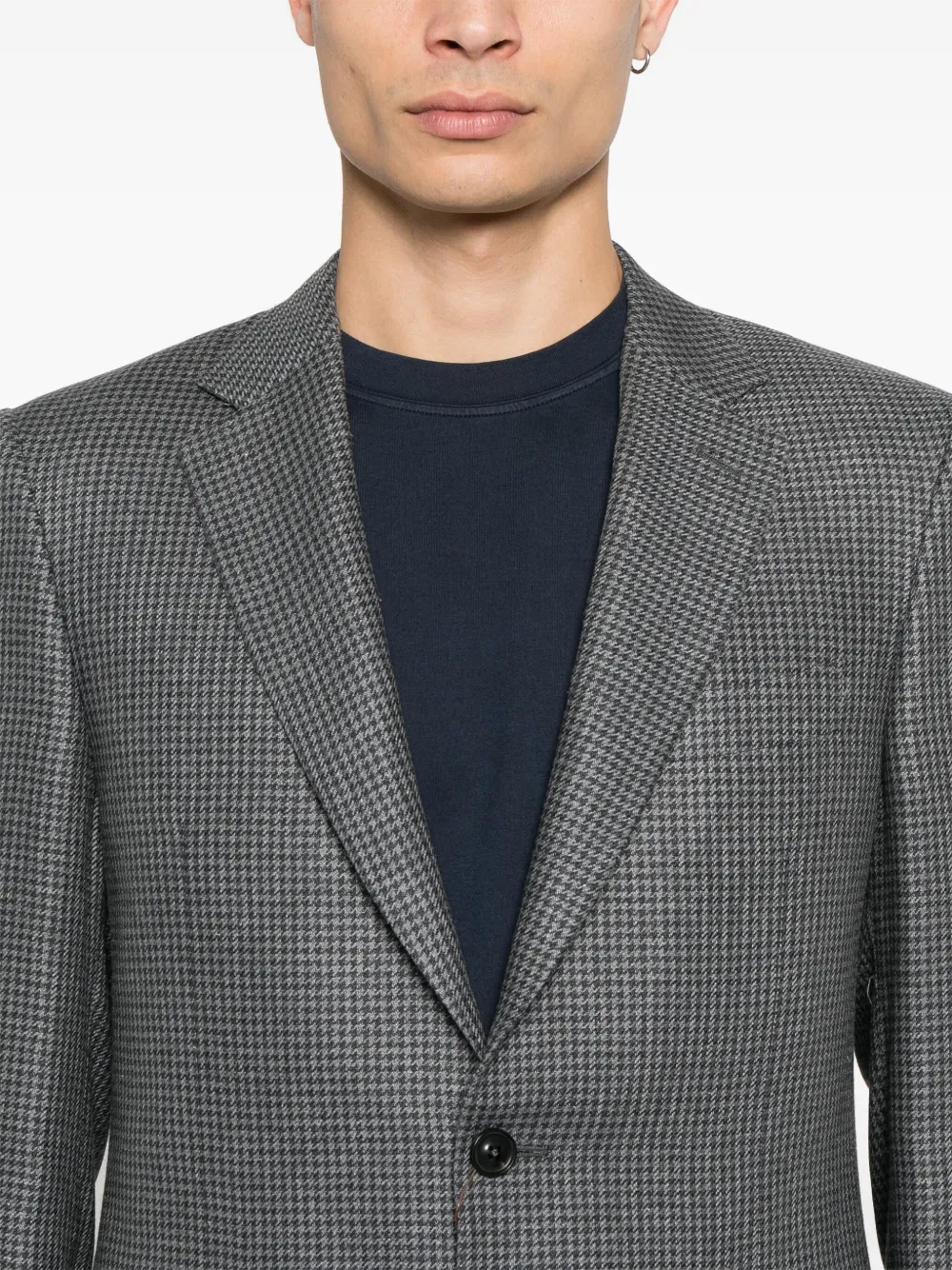 Canali Blazer met pied-de-poule print Grijs