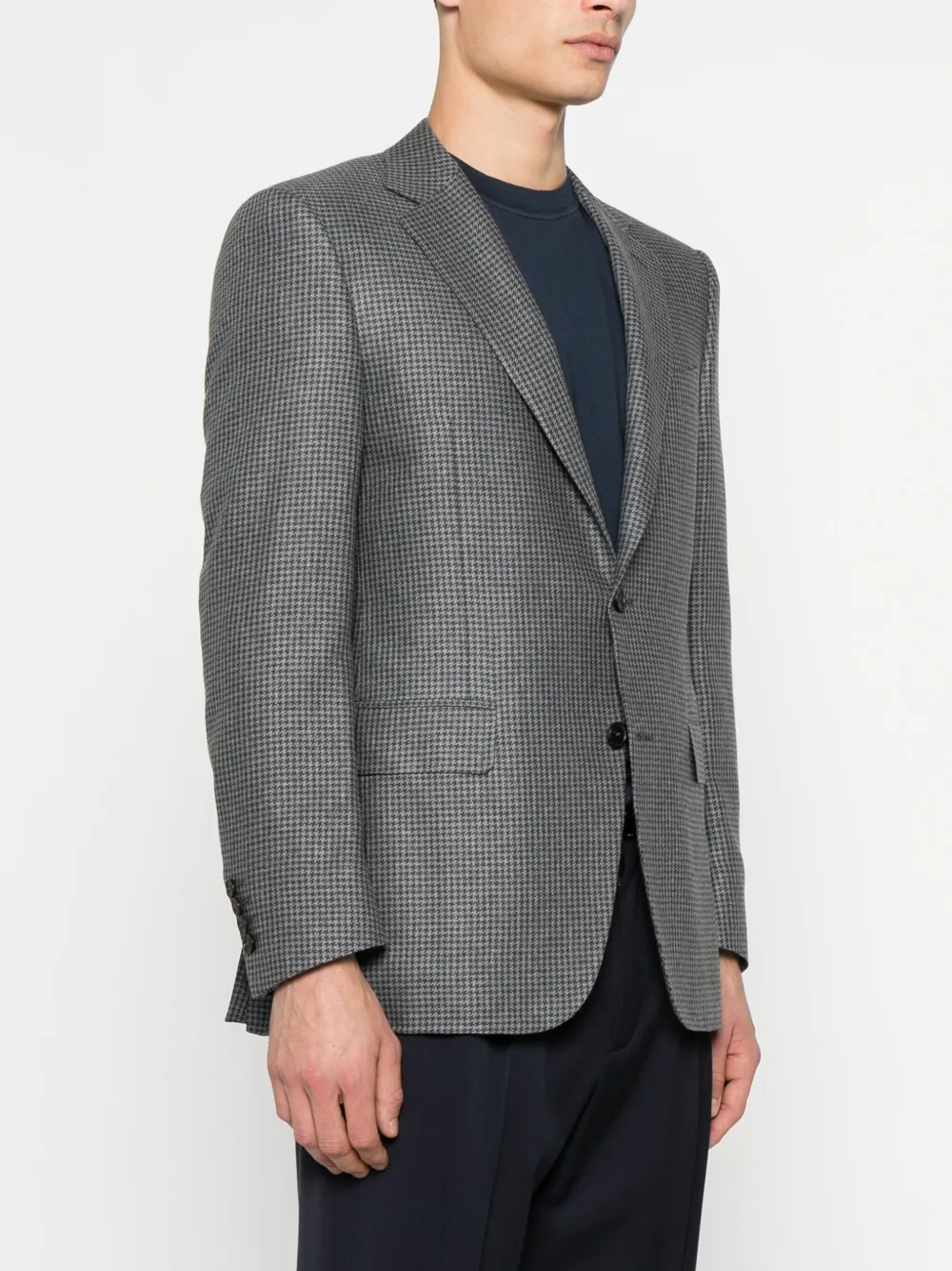 Canali Blazer met pied-de-poule print Grijs