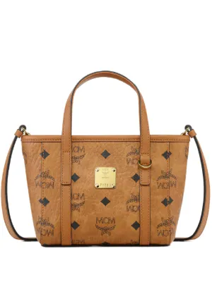 MCM Mini Toni robot-motif Tote Bag | Brown | FARFETCH