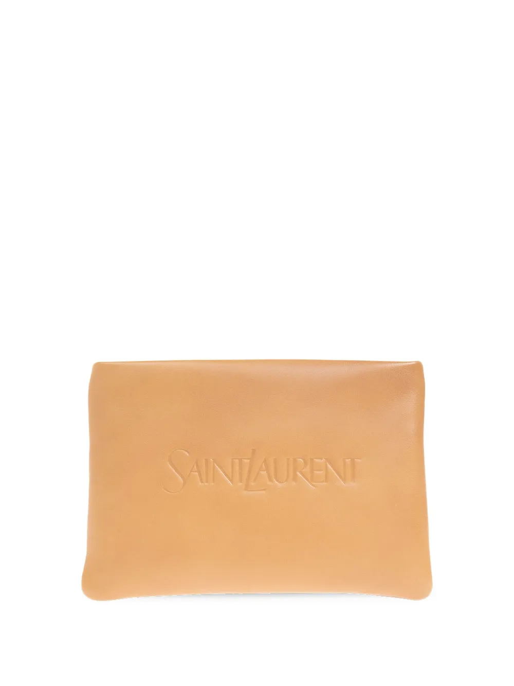 Saint Laurent leather clutch bag Beige