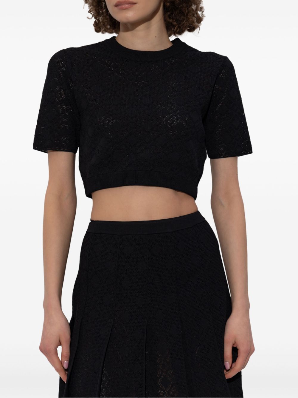 Givenchy monogram cropped T-shirt - Zwart