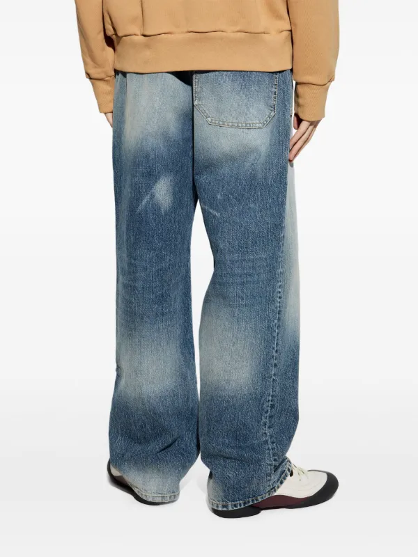 【関税＆送料込み】Givenchy Deep Blue Cotton Denim Jeans Givenchy Wide-Leg Jeans | Harrods US