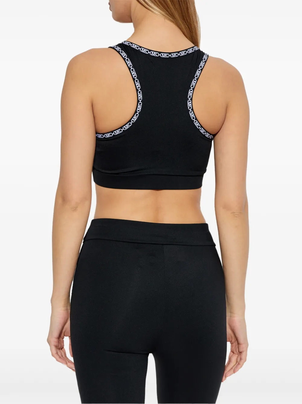 Michael Kors Sport-bh met logoband Zwart