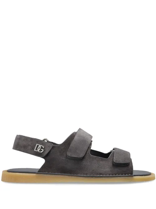 Sandales en cuir à attache scratch - Dolce & Gabbana - Modalova