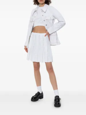 【関税＆送料込み】Givenchy Pleated Skirt In Monogram 72 Ja Givenchy 4G monogram-jacquard Mini Skirt | Silver | FARFETCH