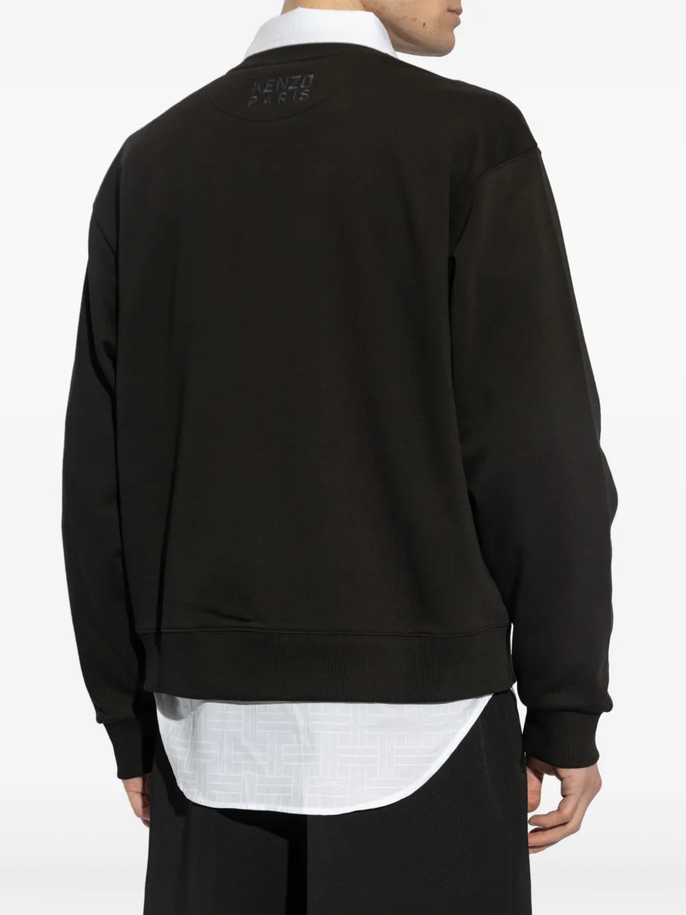 Kenzo Katoenen sweater met logopatch Zwart