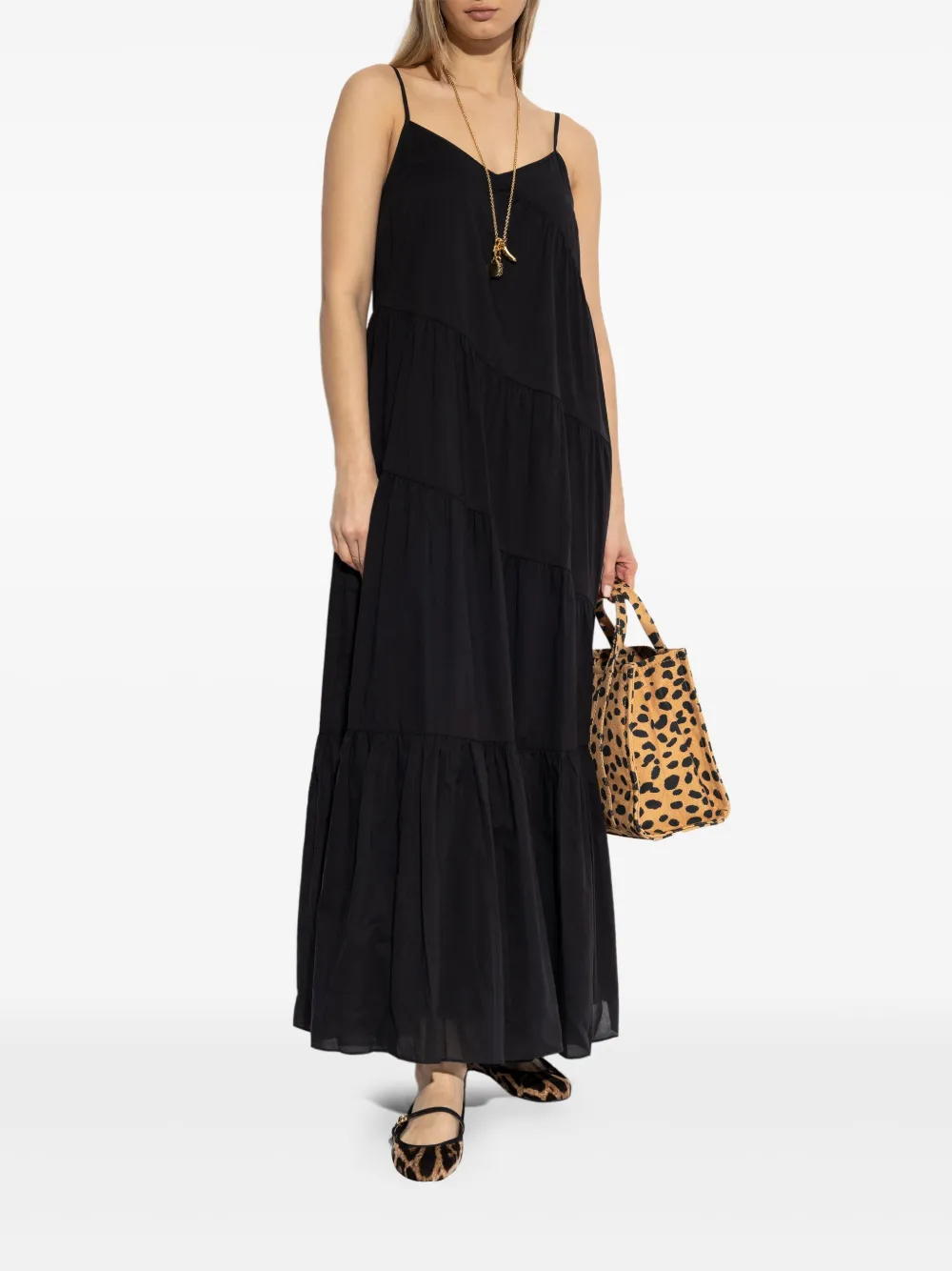 Michael Michael Kors cotton tiered dress - Zwart