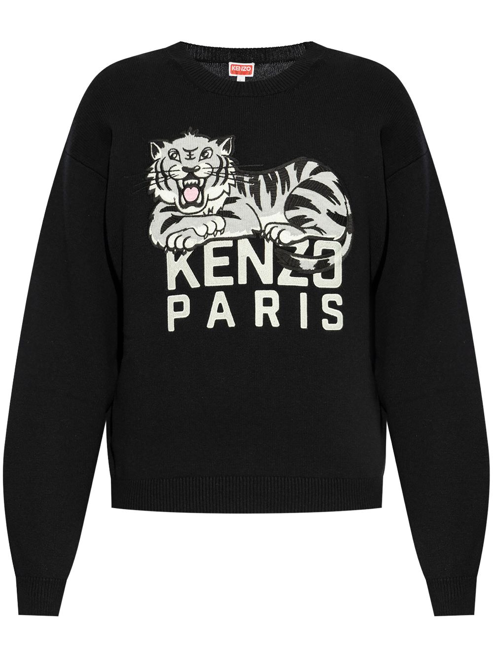 Kenzo logo-embroidered cotton sweatshirt - Black