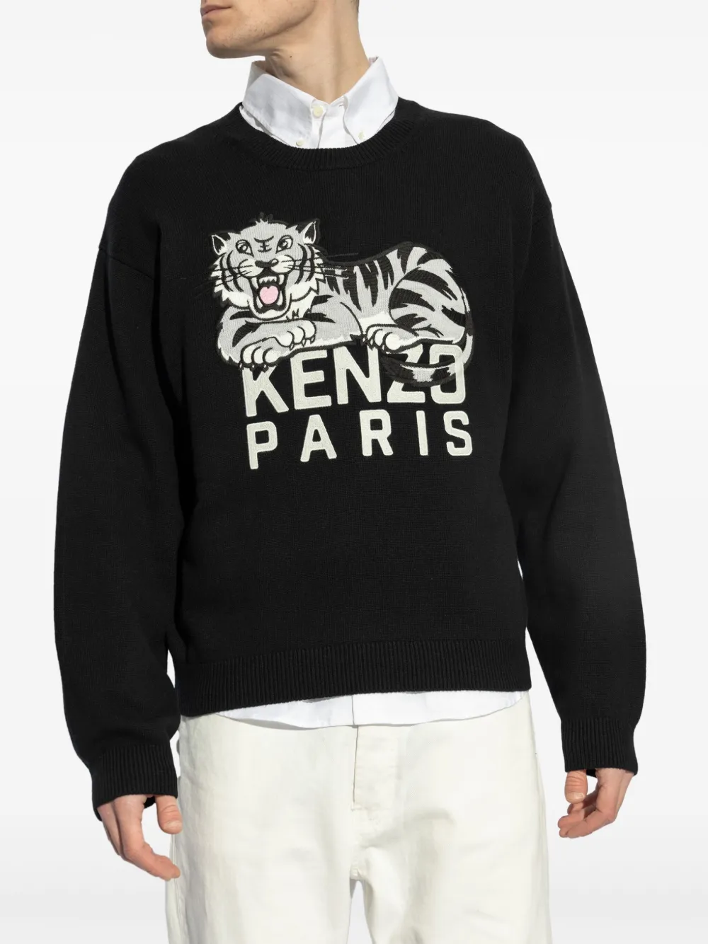 Kenzo Sweater met geborduurd logo Zwart