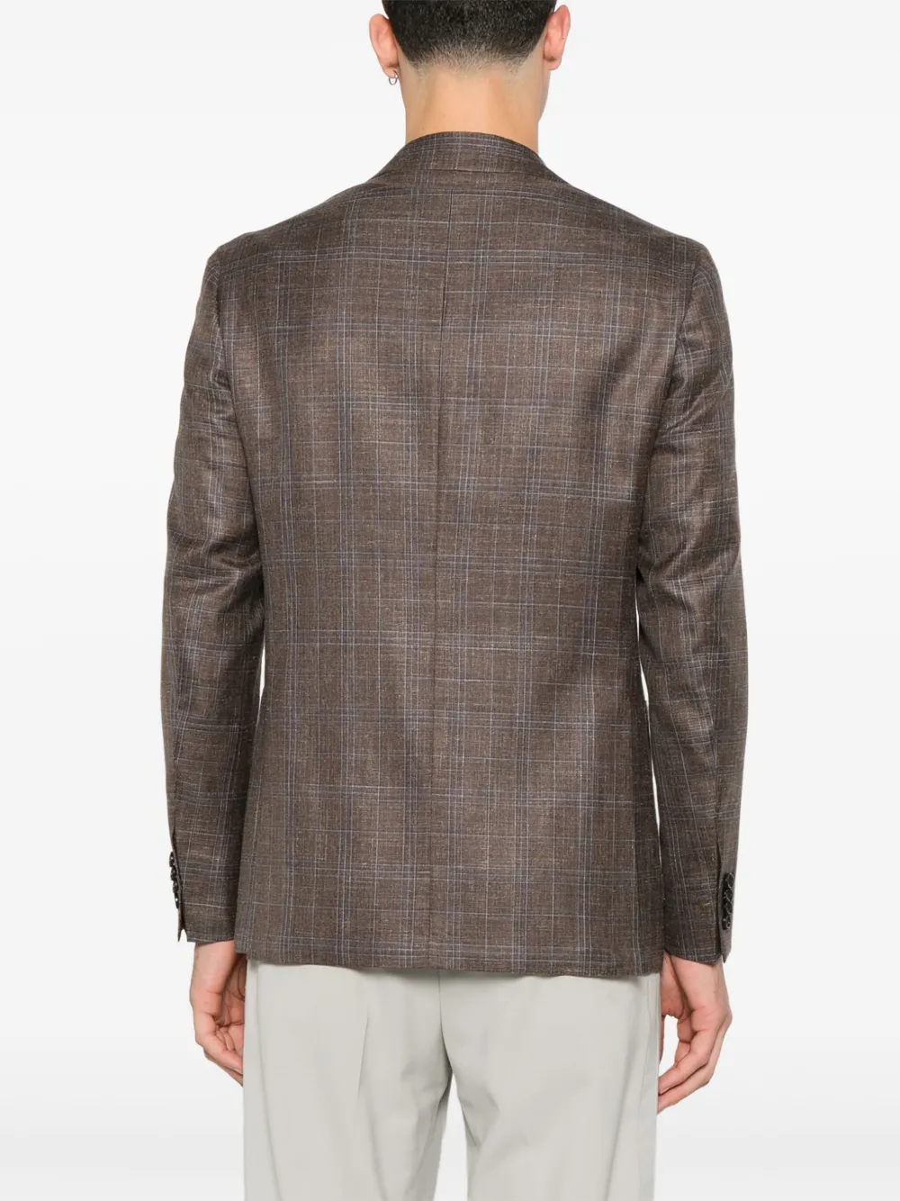 Canali Geruite blazer Bruin