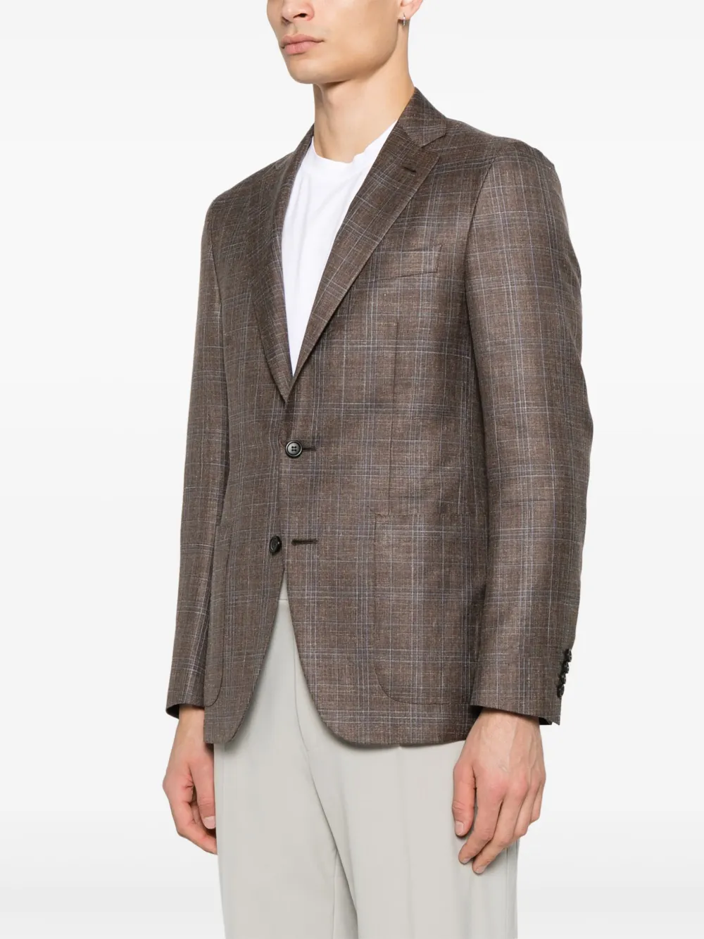 Canali Geruite blazer Bruin
