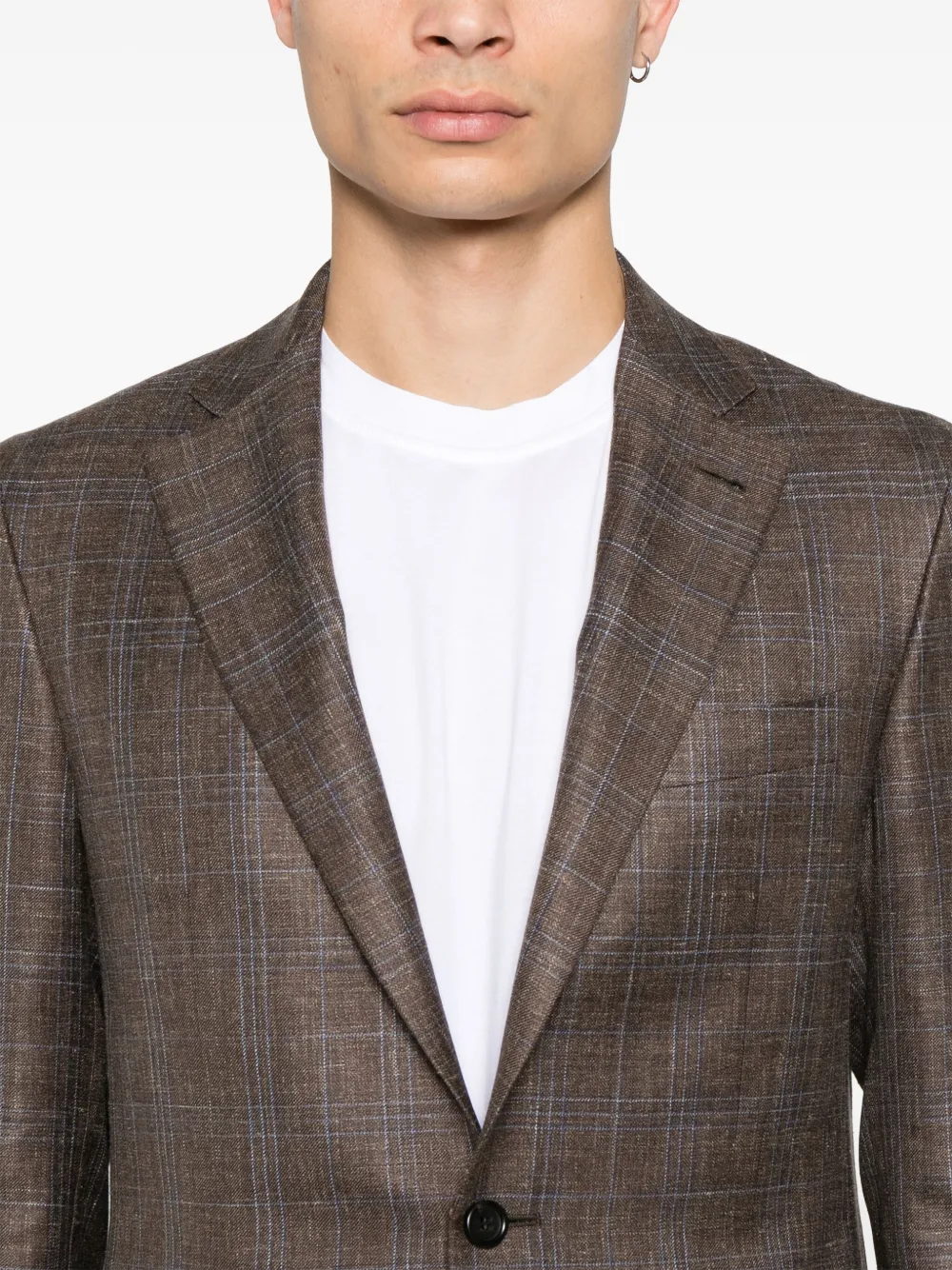 Canali Geruite blazer Bruin