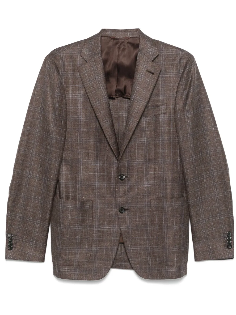Canali Geruite blazer Bruin
