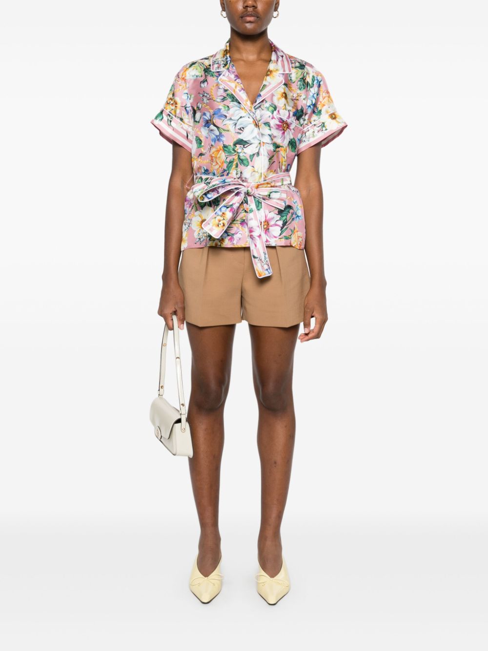 Dolce & Gabbana floral-print silk shirt - Roze